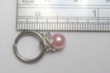 Horizontal Hood Clit Clitoral HCH Pink Pearl Ball Accents Dangle Hoop Ring 16G - I Love My Piercings!