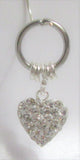 Horizontal Hood Clit Clitoral HCH Gem Loaded Puffed Heart Dangle Hoop Ring 16G - I Love My Piercings!