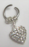 Horizontal Hood Clit Clitoral HCH Gem Loaded Puffed Heart Dangle Hoop Ring 16G - I Love My Piercings!