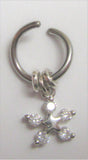 Horizontal Hood Clit Clitoral HCH Clear Gem Crystal Star Dangle Hoop Ring 16G - I Love My Piercings!