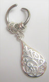 Horizontal Hood Clit Clitoral HCH Oval Drop Filigree Dangle Hoop Ring 16G - I Love My Piercings!