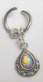 Horizontal Hood Clit Clitoral HCH Mauve Opal Filigree Dangle Hoop Ring 16 Gauge 16G - I Love My Piercings!