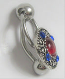 Ornate Gem Hoop Disk Dangle VCH Vertical Clitoral Clit Hood Bar Post Ring 14g - I Love My Piercings!