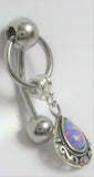 Mauve Opal Ornate Dangle VCH Vertical Clitoral Clit Hood Bar Post Ring 14g - I Love My Piercings!