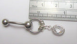 Clear Facet Gem Crystal Dangle VCH Vertical Clitoral Clit Hood Bar Post Ring 14g - I Love My Piercings!