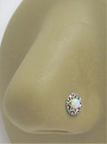 Sterling Silver Fire White Opal Star Flower L Shape Post Pin Stud Nose Ring 20g - I Love My Piercings!