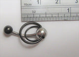 Black Titanium Double Hoop VCH Vertical Clitoral Clit Hood Bar Post Ring 14 gauge - I Love My Piercings!