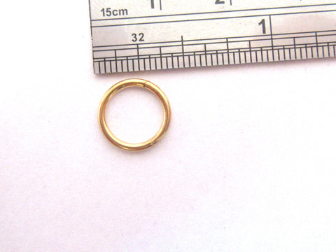Gold Hinged Hoop for Migraines 16g 8 mm or 10 mm - I Love My Piercings!