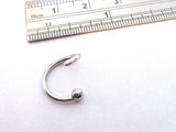 Surgical Steel Bead Attached Hoop 16g 8 mm 10 mm 11 mm or 12 mm - I Love My Piercings!