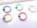 Titanium 16g 8 mm Bead Attached Hoop Choose Color - I Love My Piercings!