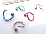 Titanium 16g 8 mm Bead Attached Hoop Choose Color - I Love My Piercings!
