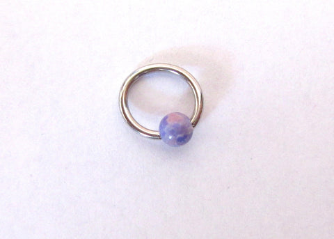 Surgical Steel Stone Purple Lapis Hoop Choose Diameter Gauge - I Love My Piercings!