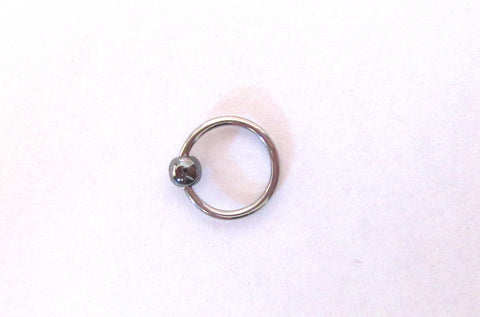 Hematite Stone Surgical Steel Hoop Choose gauge / diameter - I Love My Piercings!