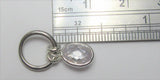 Sterling Silver Seamless Oval Faceted Clear Crystal Belly Hoop Ring Jewelry 16 gauge 16G - I Love My Piercings!