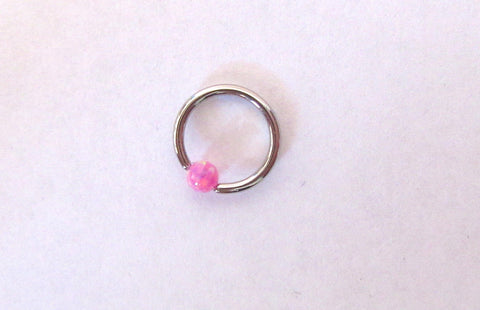 Pink Opal Surgical Steel Hoop Choose gauge / diameter - I Love My Piercings!