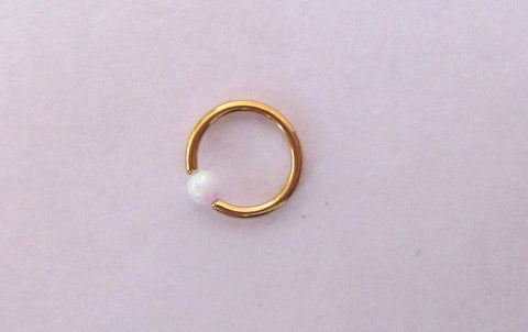 20g 18g 16g White Opal Gold Hoop - I Love My Piercings!