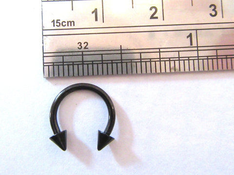 Black Titanium Horseshoe with Spikes 16g Choose Diameter - I Love My Piercings!