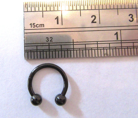 Black Titanium Horseshoe with Balls Choose Gauge and Diameter - I Love My Piercings!