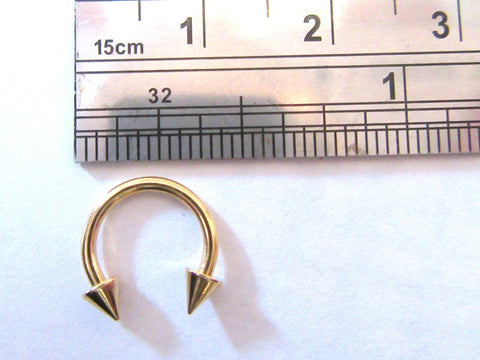 Gold Titanium Horseshoe with Spikes 16g Choose Diameter - I Love My Piercings!