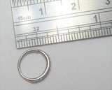 14K White Gold Seamless Gem Crystal Line Small Nose Thin Hoop 20 gauge 20 - I Love My Piercings!