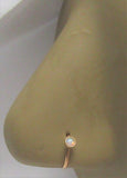 14k Rose Gold Plating White Opal Seamless Nose Hoop Ring 20 gauge 20g 8 mm - I Love My Piercings!