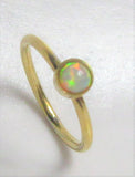 14k Gold Plated White Opal Seamless Nose Hoop Ring 20 gauge 20g 8 mm - I Love My Piercings!