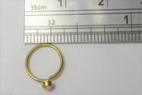 14k Gold Plated White Opal Seamless Nose Hoop Ring 20 gauge 20g 8 mm - I Love My Piercings!