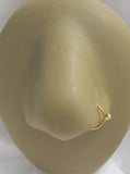 14k Gold Plated White Opal Seamless Nose Hoop Ring 20 gauge 20g 8 mm - I Love My Piercings!