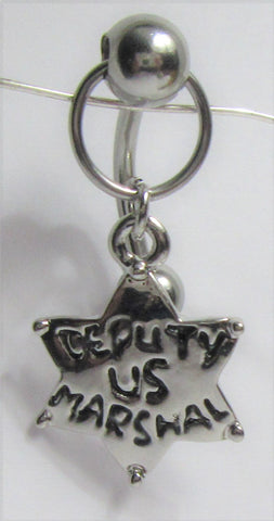 Surgical Steel Deputy Marshall Dangle VCH Vertical Clitoral Clit Hood 14g - I Love My Piercings!