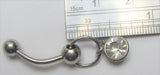Surgical Steel Clear Gem Cup Hoop Dangle VCH Vertical Clitoral Clit Hood 14g - I Love My Piercings!