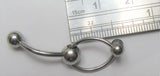 Surgical Steel Triple Overlapping Balls Dangle VCH Vertical Clitoral Clit Hood 14g - I Love My Piercings!