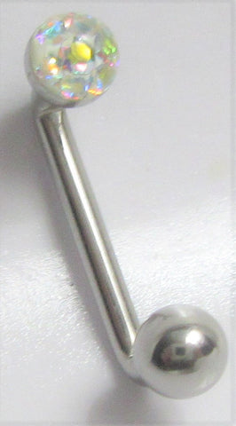 Surgical Steel Straight Bar Iridescent Crystal VCH Vertical Clitoral Hood Clit Jewelry 14G - I Love My Piercings!