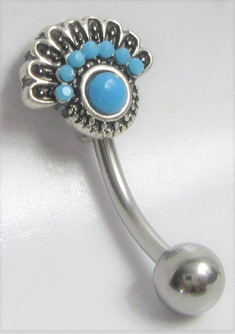 Surgical Steel Truquoise Feathers VCH Hood Clit Ring Bar 14 gauge 14g - I Love My Piercings!