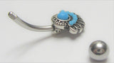Surgical Steel Truquoise Feathers VCH Hood Clit Ring Bar 14 gauge 14g - I Love My Piercings!