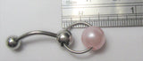 Surgical Steel Pink Pearl Pressure Ball VCH Bar Clit Hood Clitoral 14 gauge 14G - I Love My Piercings!