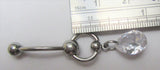 Surgical Steel Clear Gem Hoop Dangle Barbell VCH Clit Clitoral Hood 14 gauge - I Love My Piercings!