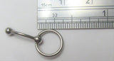 Pink Gem Hoop Vertical VCH Clitoral Clit Hood Piercing Ring Curved Post 16G - I Love My Piercings!