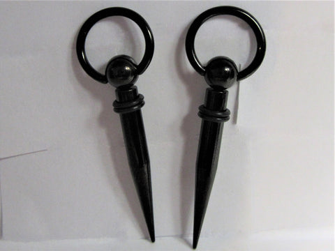 Black Titanium Hoops with Long Spikes 14 gauge 14g - I Love My Piercings!
