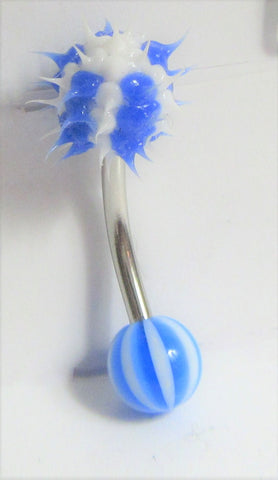Blue Koosh Soft Ball VCH Clit Hood Female Genital Piercing Jewelry 14 gauge - I Love My Piercings!