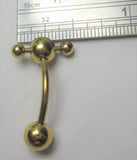 Gold Titanium Rolling Balls Curved Barbell Bar VCH Jewelry Clit Hood Ring 14 gauge 14g - I Love My Piercings!