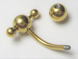 Gold Titanium Rolling Balls Curved Barbell Bar VCH Jewelry Clit Hood Ring 14 gauge 14g - I Love My Piercings!