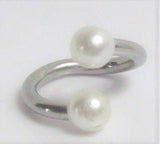 Surgical Steel White Pearl Inner Outer Labia VCH Jewelry Vertical Horizontal Clitoral Hood Hoop - I Love My Piercings!