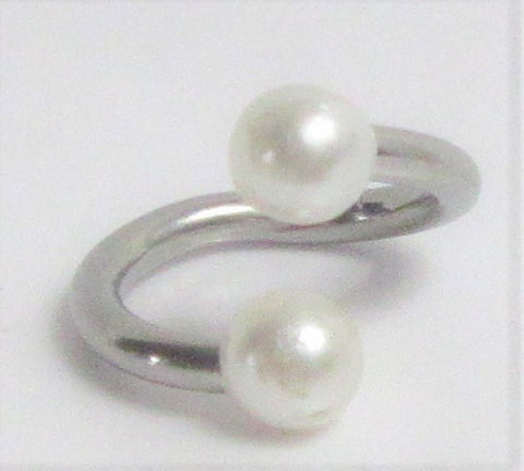 Surgical Steel White Pearl Inner Outer Labia VCH Jewelry Vertical Horizontal Clitoral Hood Hoop - I Love My Piercings!