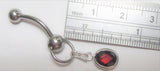 Red Crystal Dangle VCH Vertical Clitoral Clit Hood Bar Post Ring 14g - I Love My Piercings!