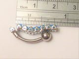 Surgical Steel Barbell Aqua Crystal Dangle VCH Jewelry Clit Hood Ring 14 gauge - I Love My Piercings!