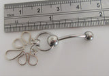 Filigree Butterfly Dangle Barbell VCH Clit Clitoral Hood Ring 14 gauge 14g - I Love My Piercings!