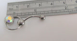 Iridescent AB Crystal Big Ball Pressure Barbell VCH Clitoral Hood Ring 14 gauge - I Love My Piercings!