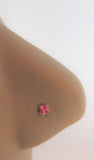 5 Pc Sterling Silver Square Gem Crystal Nose Studs L Shape Pins Rings 22 gauge - I Love My Piercings!