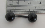 Black Big Balls Bioplast Surgical Plastic Flexible VCH Clit Metal Sensitive Hood 14g - I Love My Piercings!
