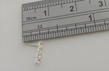 Sterling Silver Nose Stud Pin Ring Bent L Shape Clear Crystal Line 20g 20 gauge - I Love My Piercings!